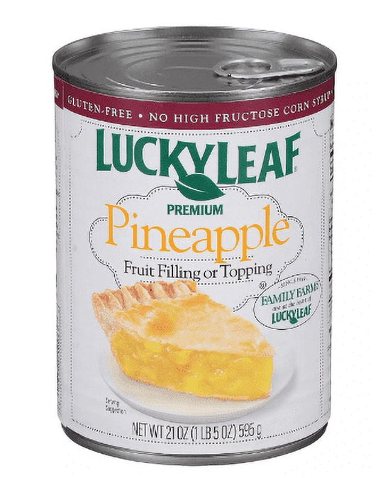 Lucky Leaf Premium Pineapple Pie Fruit Filling & Topping 21 oz (Pack of 4)