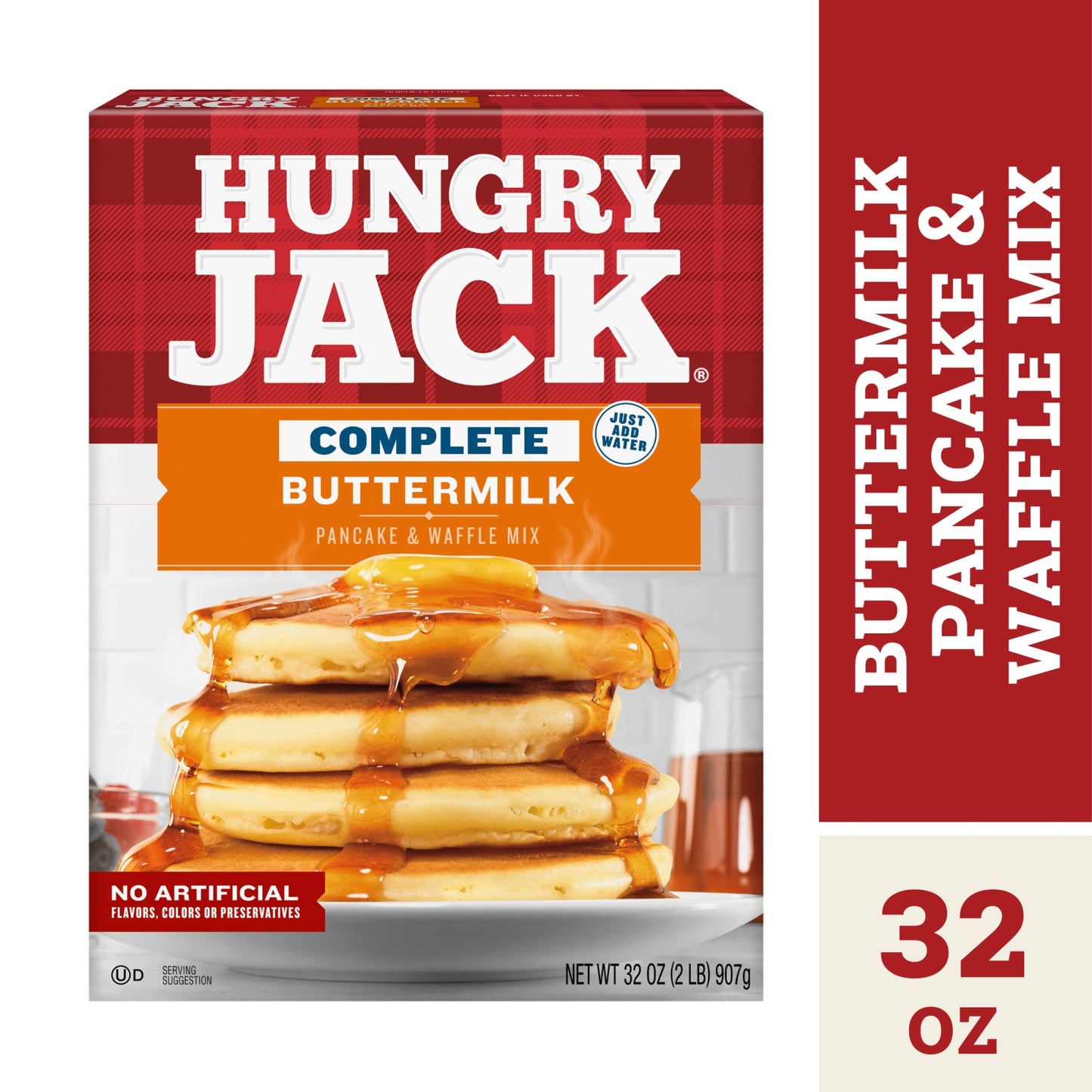 Hungry Jack Pancake Mix + Butter Syrup Bundle – 32 oz Mix & 24 oz Syrup