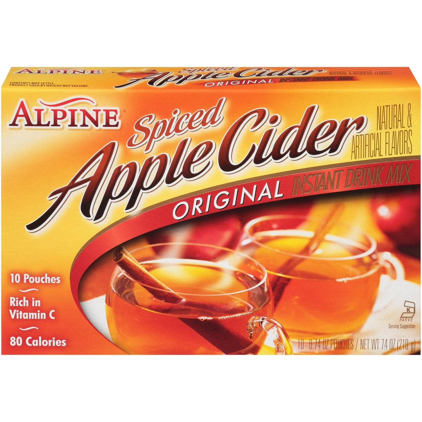 Alpine Spiced Cider Original Powdered Drink Mix, Apple Flavor, 10 Pouches