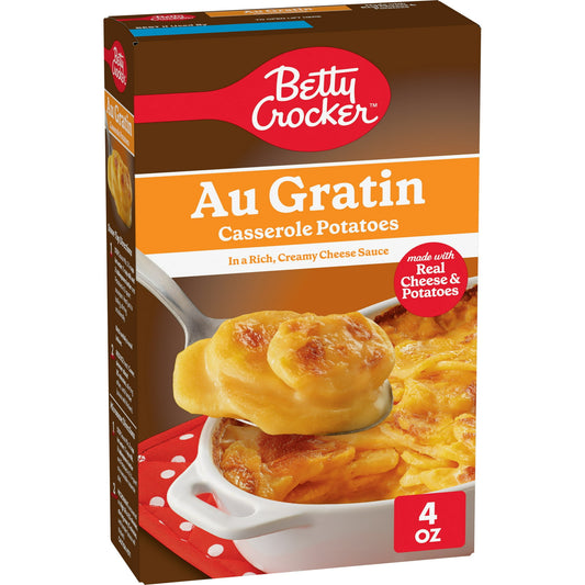 Betty Crocker Au Gratin Casserole Potatoes, Made with Real Cheese, 4 oz Box, Pack of 2