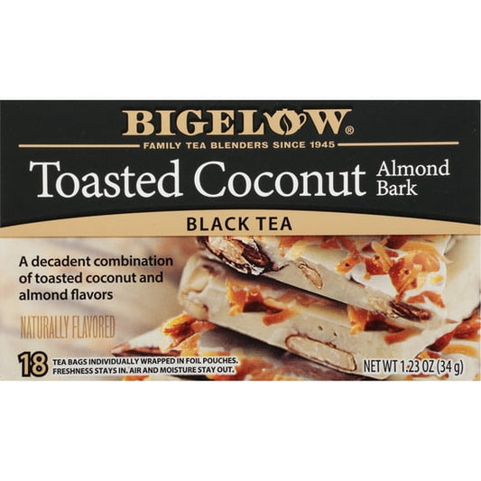 Bigelow Toasted Coconut Almond Bark, Black Tea Bags, 18 Count