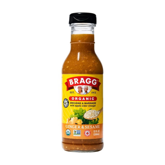 Bragg Organic Ginger Sesame Salad Dressing and Marinade with Apple Cider Vinegar, 12 fl oz Bottle, Pack of 2
