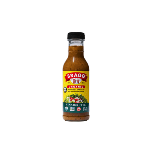 Bragg Organic Vinaigrette Salad Dressing and Marinade with Apple Cider Vinegar, 12 fl oz Bottle, Pack of 2