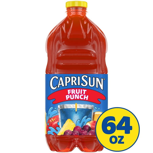 Capri Sun Fruit Punch Flavored Juice Drink Blend, 64 oz Bottle, Pack of 2