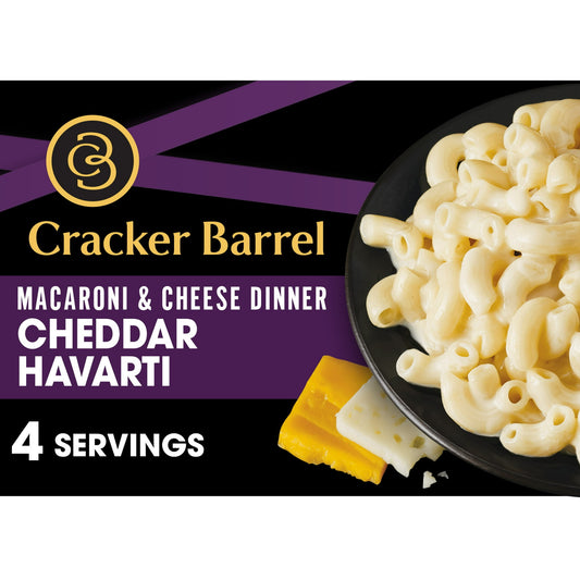 Cracker Barrel Cheddar Havarti Mac N Cheese Macaroni and Cheese Dinner, 14 oz Box (Pack of 2)