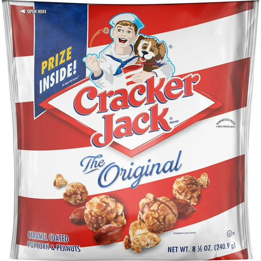 Cracker Jack Crunchy Caramel Coated Popcorns & Peanuts 8.5oz Bag, Pack of 2