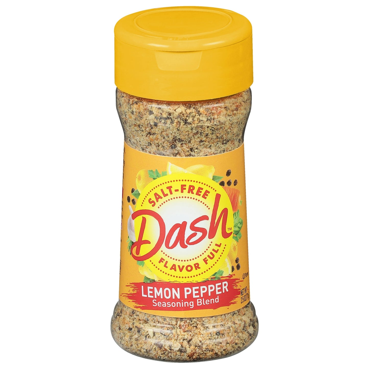 Dash Lemon Pepper Seasoning Blend, Kosher, Salt-Free, 2.5 oz Shaker (Pack of 4)