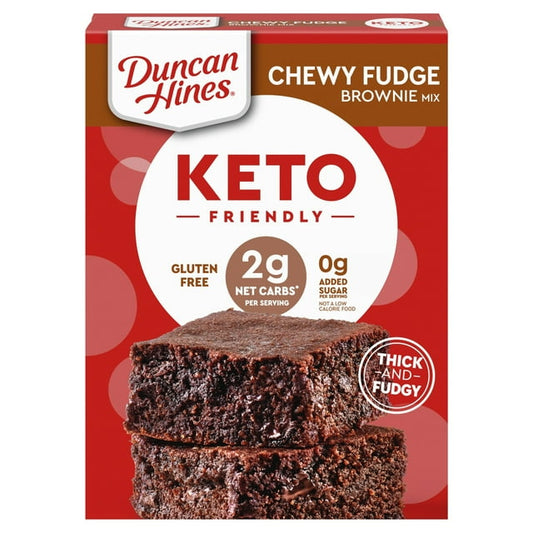 Duncan Hines Keto Friendly Chewy Fudge Brownie Mix, 10 oz, Pack of 2