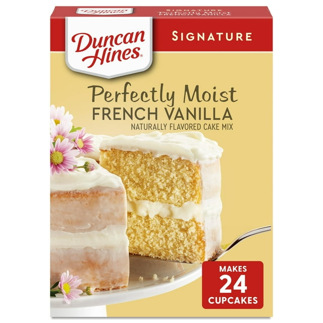 Duncan Hines Signature Perfectly Moist French Vanilla Cake Mix, 15.25 oz, Pack of 4