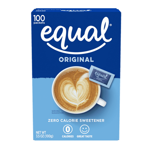 EQUAL 0 Calorie Sweetener, Aspartame and Acesulfame-K Sweetener Packets, Zero Calorie Sugar Alternative, Erythritol Free, 100 count (Pack of 1)
