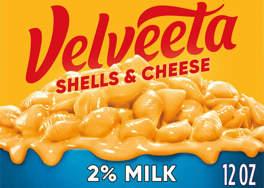 Velveeta Shells and Cheese Mac N Cheese Dinner with 2% Milk Cheese, 12 oz Box (Box of 2)