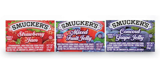 Smucker's Strawberry Jam, Mixed Fruit and Concord Grape Jelly Assortment, (0.5 Ounce) 200 Count