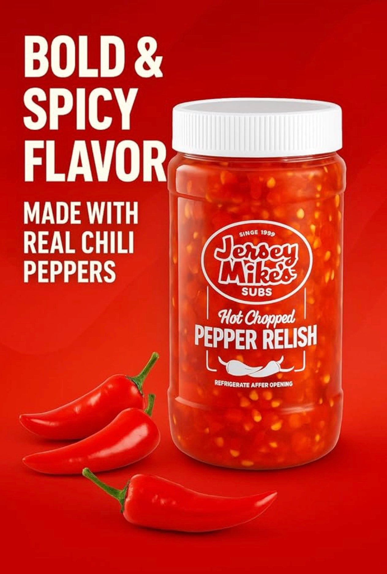 Jersey Mike's Subs Hot Chopped Pepper Relish, 16 oz