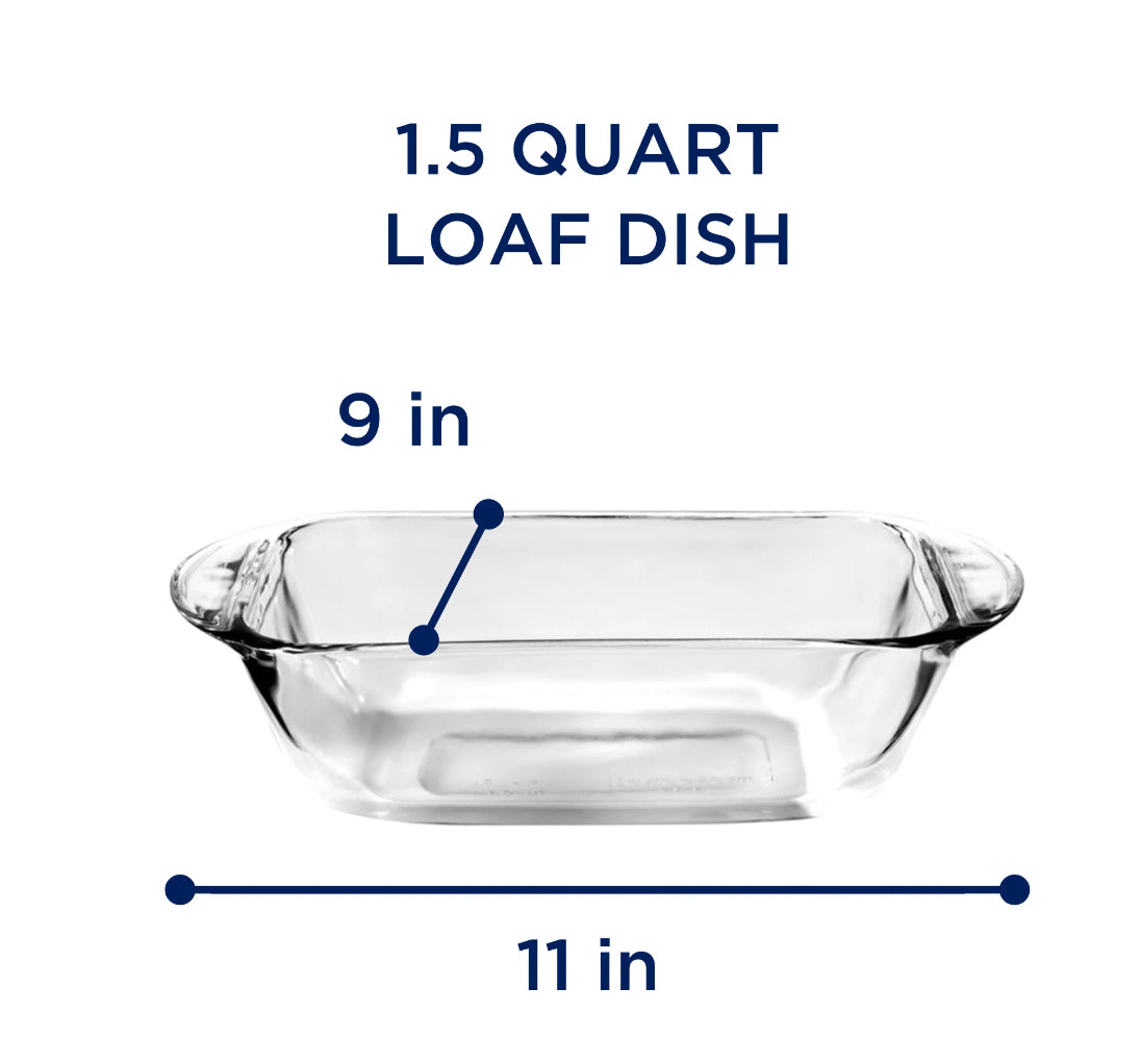 Anchor Hocking Glass Loaf Pan, 1.5 Quart