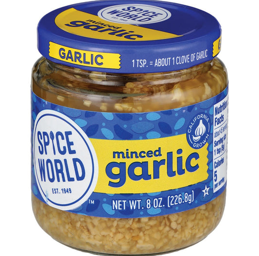 Spice World Minced Garlic, 8 oz (Pack of 2)