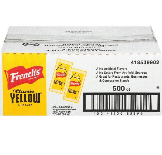 French’s Mustard Single Serve Packets, 5.5g (500 Packets)