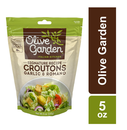 Olive Garden Garlic Romano Regular Seasoned Croutons, 5 oz Resealable Bag
