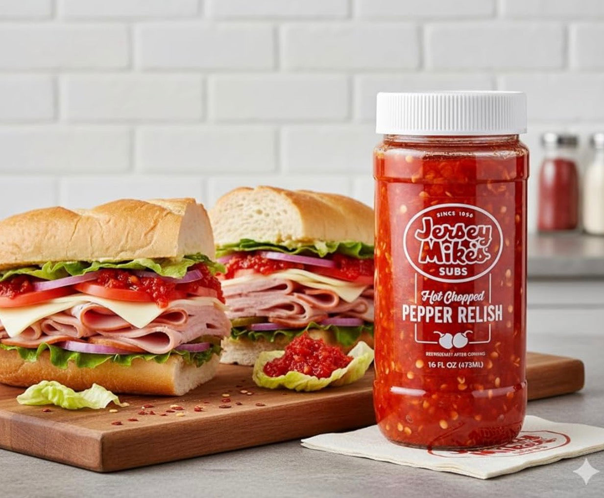 Jersey Mike's Subs Hot Chopped Pepper Relish, 16 oz