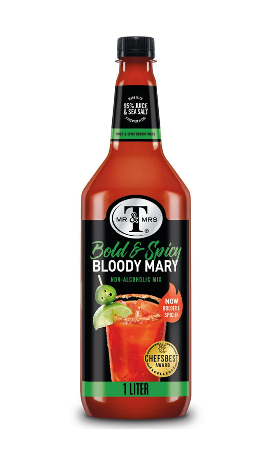 Mr & Mrs T Cane Sugar Bold & Spicy Bloody Mary Mix, 1 L, (Pack of 3)