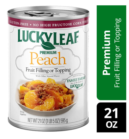 Lucky Leaf Premium Peach Pie Fruit Filling & Topping (Pack of 2)