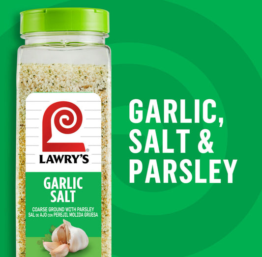 Lawry’s Coarse Ground Garlic Salt with Parsley, 33oz (Restaurant Size)