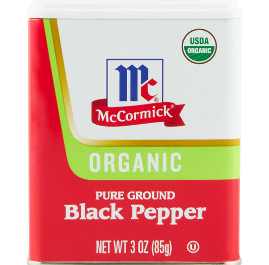 McCormick Ground Organic Black Pepper, 3 oz (Pack of 2)