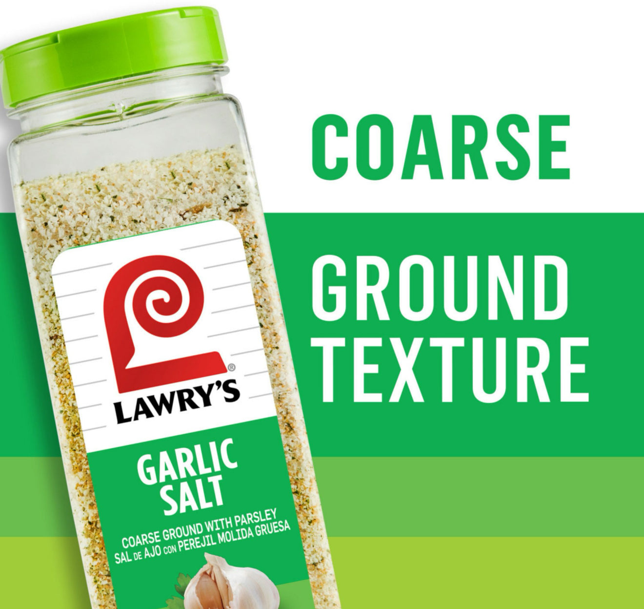 Lawry’s Coarse Ground Garlic Salt with Parsley, 33oz (Restaurant Size)