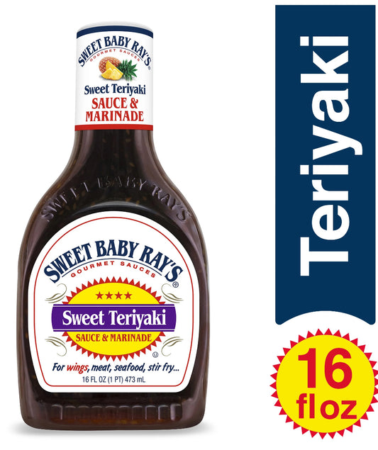 Sweet Baby Ray's Sweet Teriyaki Sauce & Marinade 16 fl oz (Pack of 4)