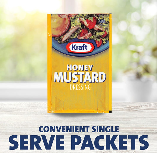 Kraft Honey Mustard Salad Dressing Single Serve Packet (1.5 oz Packets, Pack of 60)