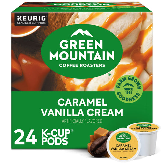 Green Mountain Coffee Roasters, Caramel Vanilla Cream Light Roast K-Cup Coffee Pods, 24 Count, 7.9 oz