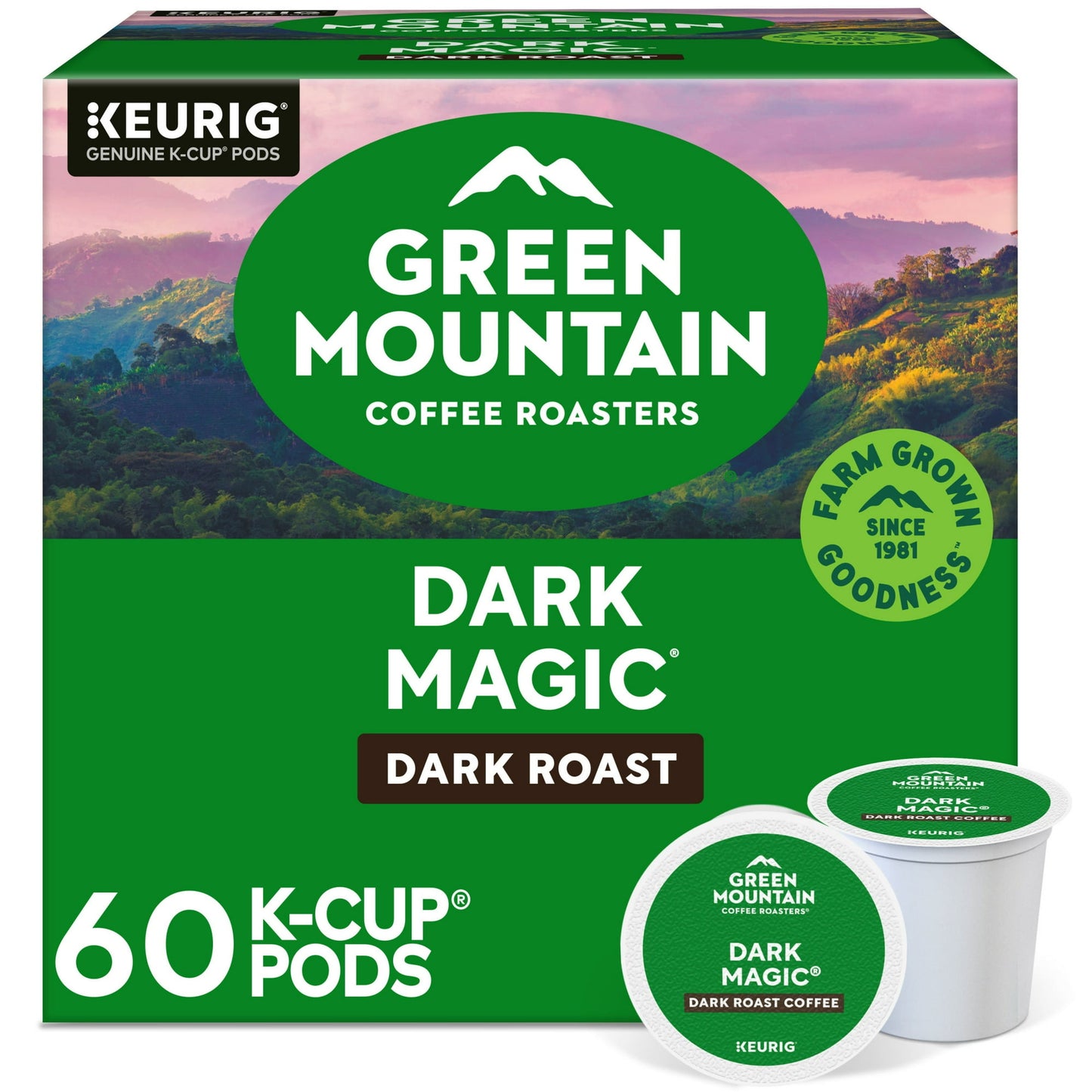 Green Mountain Coffee Roasters, Dark Magic Dark Roast K-Cup Coffee Pods, 60 Count, 24.1 oz