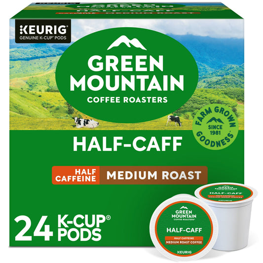 Green Mountain Coffee Roasters, Half Caff Medium Roast K-Cup Coffee Pods, 24 Count, 7.9 oz