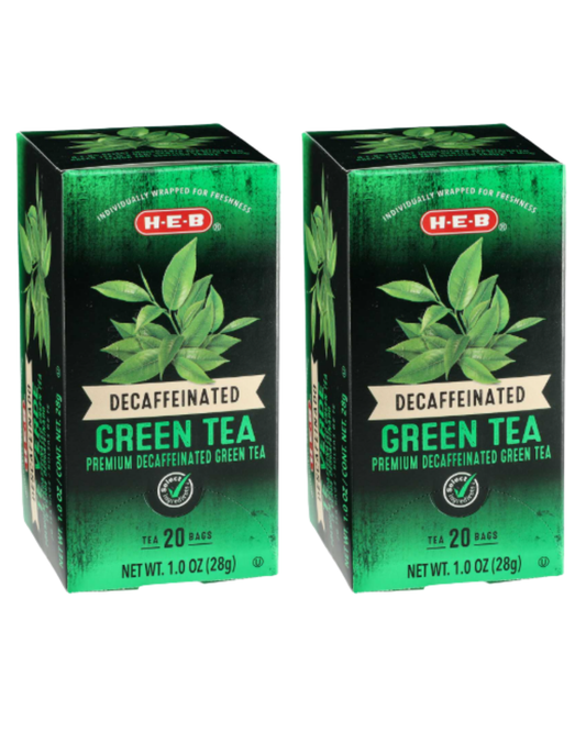 H‑E‑B Decaf Green Tea Bags, 20 ct, 1.0 oz (Pack of 2)