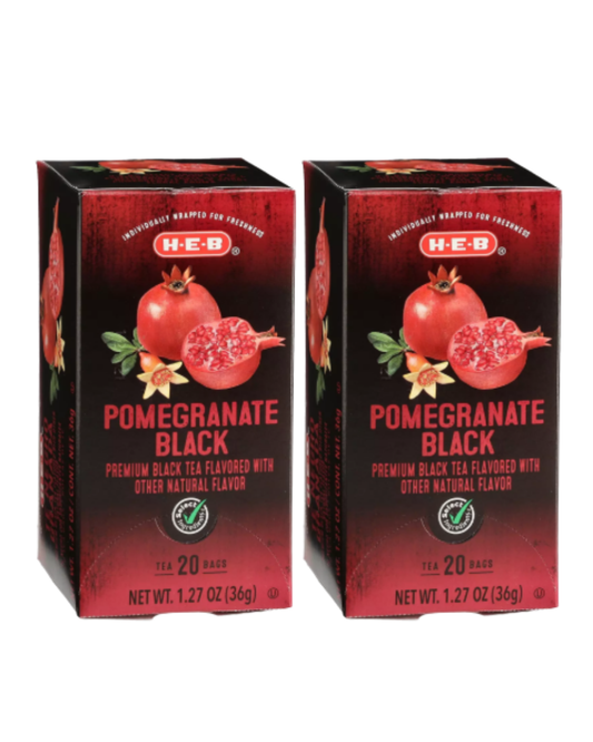 H‑E‑B Pomegranate Black Tea Bags, 20 ct, 1.27 oz (Pack of 2)