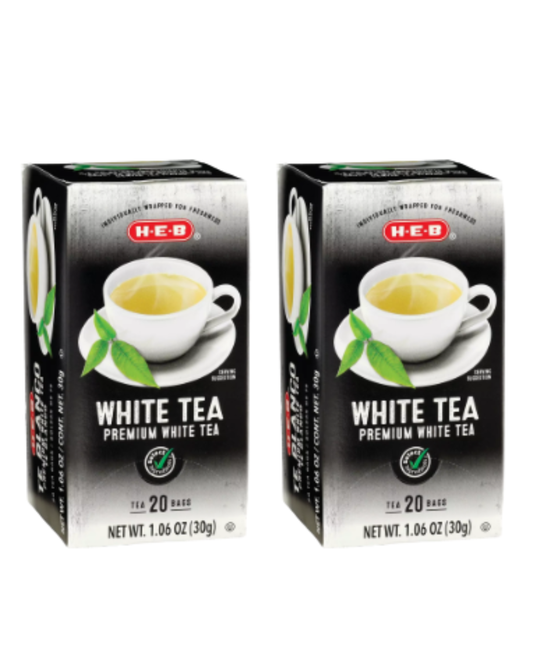 H‑E‑B Premium White Tea Bags, 20 ct, 1.06 oz (Pack of 2)