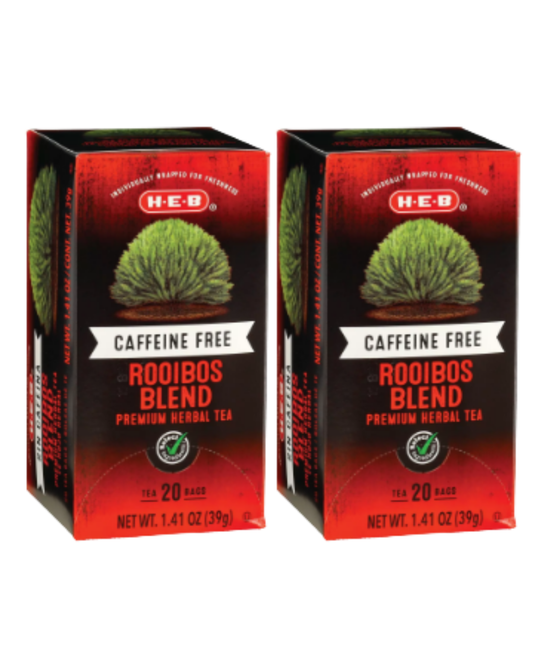 H‑E‑B Caffeine Free Red Rooibos Herbal Tea Bags, 20 ct, 1.41 oz (Pack of 2)
