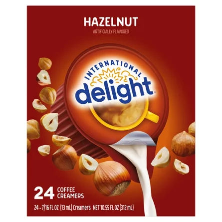 International Delight Hazelnut Coffee Creamer Singles, 24ct (Case of 6)