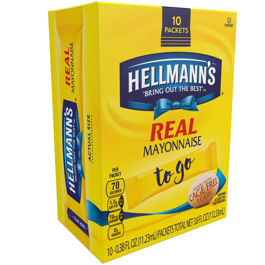 Hellmann's Real Mayonnaise To Go 10 ct, Pack of 2