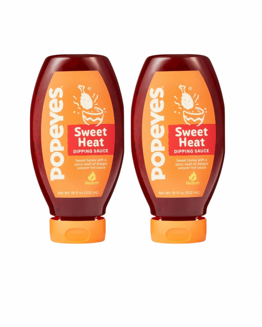 Popeyes Louisiana Kitchen Sweet Heat Dipping Sauce, 18 oz Bottle (Pack of 2)