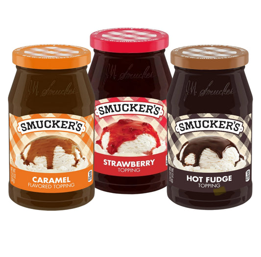 Smucker's Ice Cream Topping Variety Pack (Hot Fudge, Strawberry, Caramel)