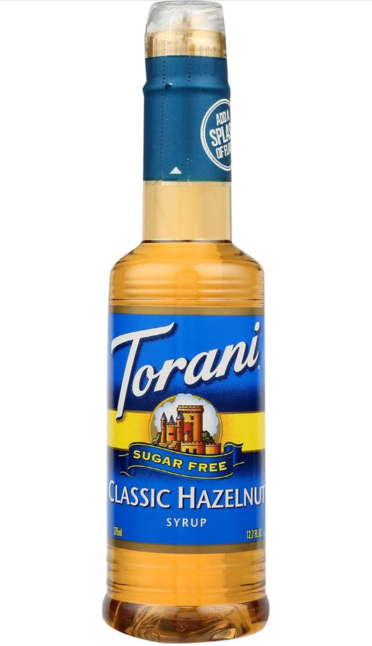Torani Sugar Free Syrup, Classic Hazelnut, 12.7 (Pack of 4)