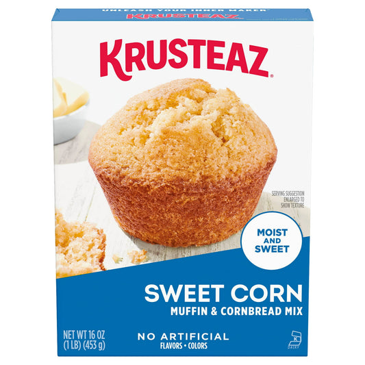 Krusteaz Sweet Corn Muffin Mix & Cornbread Mix, Moist & Sweet, 16 oz Box(Pack of 4)