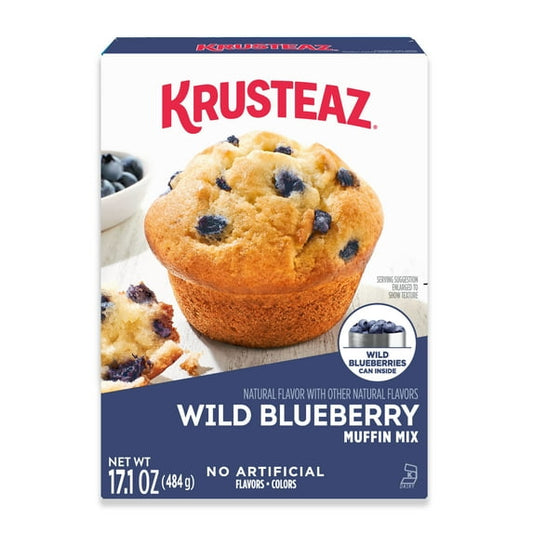 Krusteaz Wild Blueberry Muffin Mix, Blueberry Muffins Made With Real Blueberries, 17.1 oz Box ( Pack of 2)