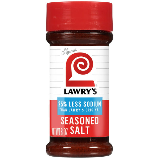 Lawry's Kosher 25% Less Sodium Seasoned Salt, 8 oz Bottle (Pack of 2)