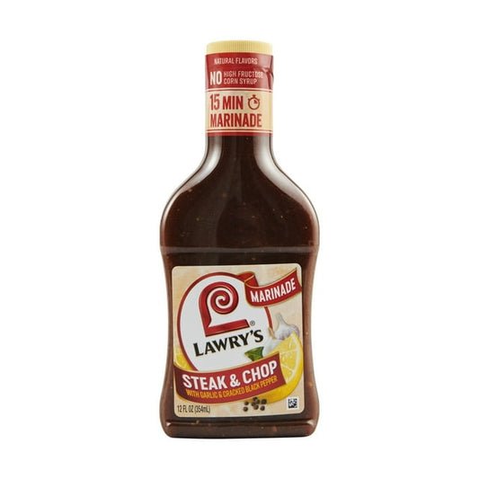 Lawry's Steak & Chop Marinade, 12 fl oz Bottle (Pack of 4)