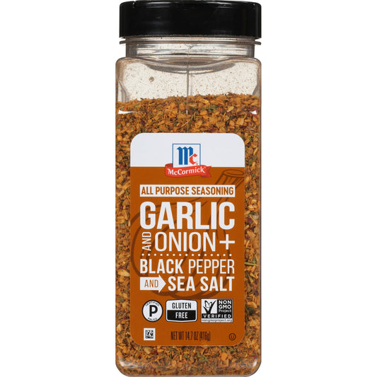 McCormick Garlic and Onion, Black Pepper and Sea Salt All Purpose Seasoning, 14.7 oz Bottle (Pack of 2)