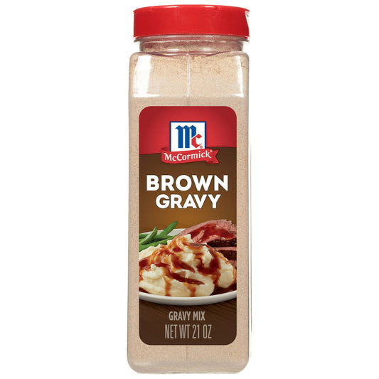 McCormick No Artificial Flavors Brown Gravy Seasoning Mix Bottle, 21 oz Bottle (Pack of 4)