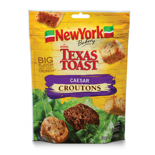 New York Bakery Texas Toast Caesar Croutons, 5 oz Bag (Pack of 2)