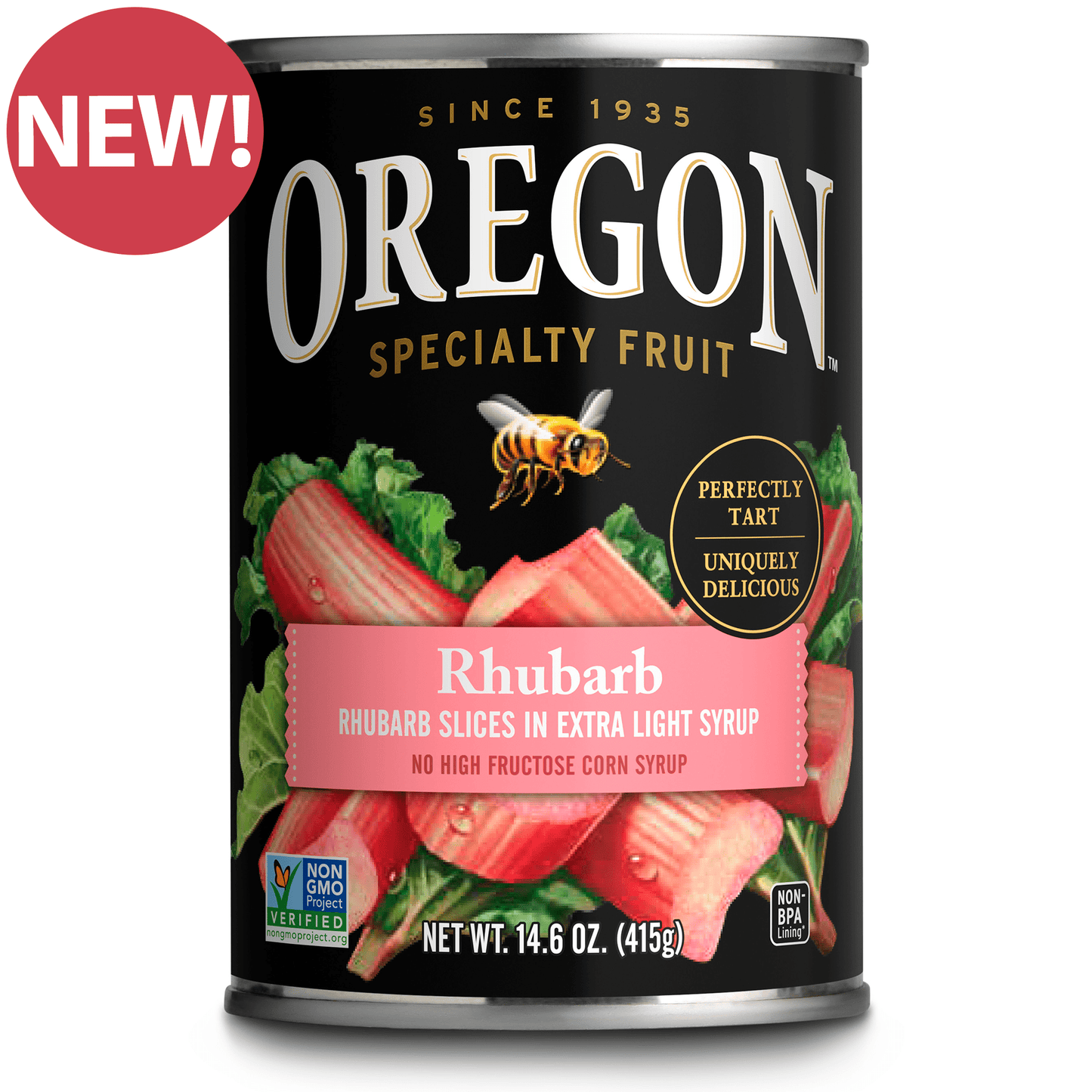 Oregon Fruit Rhubarb Slices in Extra Light Syrup, 14.6 oz Can (Pack of 3)