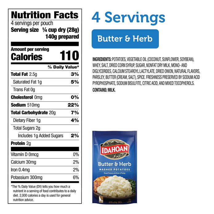 Idahoan® Butter & Herb Mashed Potatoes , 4 oz, Pack of 5